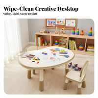 Adjustable Height Young Child Table Child Design Height Adjustable Kids Table and Chair Set Rounded Edges Early Learning Desk for Preschool, Playroom