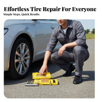 Portable Case Tubeless Tire Repair Kit Long-Lasting Motorcycle Tire Repair Tools Easy to Use for Roadside Emergency, Travel