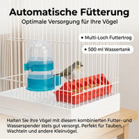 Bird Feeder and Waterer Set, Automatic Hanging Feeding Station for Wild Birds, Weatherproof, Transparent Waterer for Garden & Balcony