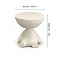 Sculptural Side Table Low-Silhouette Round Side Table Modern for Bedroom