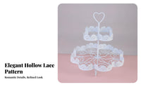 Light Light Blue Two-Tier Cupcake Stand Food Heart-Safe Handle Cupcake Stand Reusable Dessert Display Display Lightweight for Wedding
