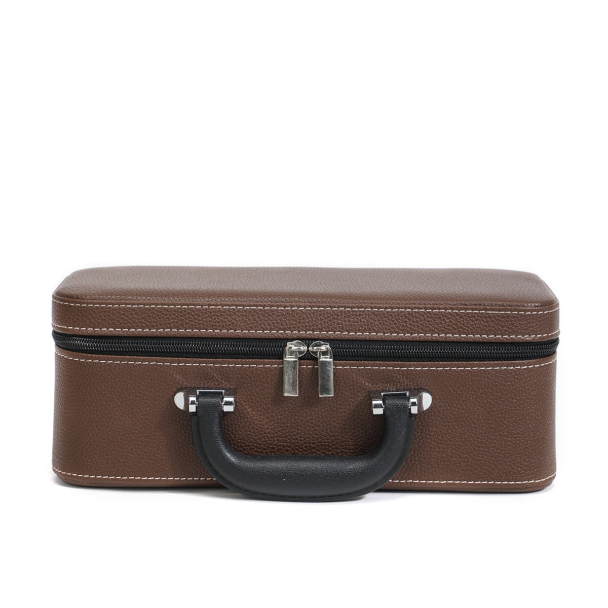 15-Slot Zip-Around Bracelet Case Leather-Like Bracelet Storage Case Padded Lined Interior