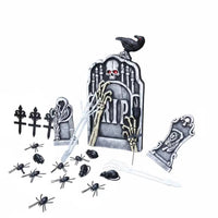 Halloween Tombstone Prop Black and White Foam Tombstone Decoration 3D Look