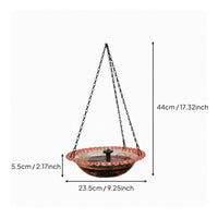 Hanging Solar Bird Bath Decorative Garden Decor for Balcony, Yard