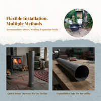 Stove Pipe Elbow, Iron, Heat-Resistant, Outdoor Heating