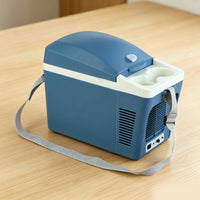 Portable Car Refrigerator Compact 12V Car Fridge Space Saving Mini Fridge with Carry Strap for Travelers, Students, Office