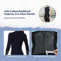 2mm Wetsuit Unisex Long Sleeve Shorts Winter Water Sports