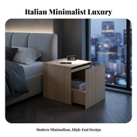 Slim Side Table Minimalist Design Box-Frame End Table Hidden Storage Modern aesthetic for Apartment Dwellers, Students