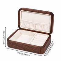 Jewelry Box with Hinged Lid Walnut Wood Wooden Jewelry Box Classic for Desktop