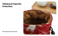 Thickened Padding Padded Teacup Bag Washable Satin Cup Holder Bag Multi-Functional for Travelers, Home Organizers, Office, Outdoor