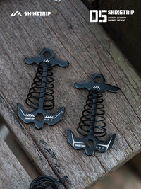 ShineTrip 05 Series Fishbone Tent Stakes, Spring-loaded, for Camping and Tarps