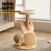 Compact Sisal Cat Scratcher with Nest and Turntable Toy
