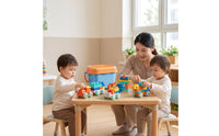 Toddler Blocks with Train Portable Building Blocks with Storage Bucket Construction Set Non for Toddlers, Playroom