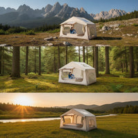 Elevated Inflatable Tent Spacious Cabin Tent Quick Setup Windproof for Backyard