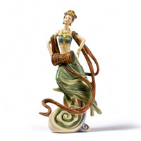 Flying Apsara Statue Ornate Decor Glossy for Desk