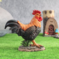 Resin Cockerel Statue Textured Cockerel Garden Figurine Rustic Design for Lawn