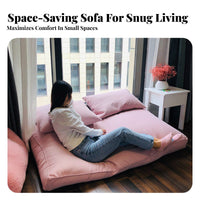 Transdesignableable Floor Mat Sofa Space Saving Padded Floor Lounger Thick Cushioning Removable and Launderable Cover