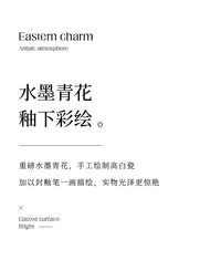 青花陶瓷花鸟鲜花瓶新中式插花器皿摆件客厅餐桌多孔花插装饰花盆
