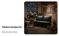 Restaurant Booth Seating Thickened Seat Cushion Upholstered Booth Bench Comfortable Backrest Marble Pattern Dining Table for Adults, Lounge, Eatery