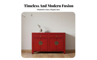 Light Luxury Design Chinese design Bedside Cabinet Antique Finish Nightstand Decorative Metal Hardware End Table Sturdy Construction for Apartment Dwellers, Homeowners, Students, Bedroom, Living Room, Small Spaces, Hallway