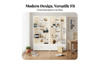 1 Freestanding Bookcase with Display Shelf Shelving Unit Metal Frame Display Rack Storage Rack and Led Strip Lighting Suitable for Living Room Office Retail Store Home Decoration
