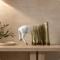 Abstract Horse Sculpture Draped Front Decor Piece Elegant for Indoor Areas