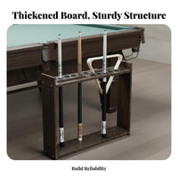 Floor Pool Cue Rack Wood Grain Finish Wooden Billiard Cue Holder Construction Billiard Stand for Home Game Lovers, Clubhouse, Bar