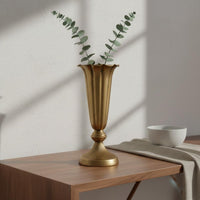 Gold Goblet Vase Elegant Metal Flower Vase Easy to Clean for Wedding