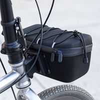 Easy to Install Folding Bike Handlebar Bag Compact Storage Hard Shell Front Bag Zipper Closure Transport Gear Wear-Resistant for Commuting