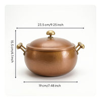 Copper Pot with Lid Vintage Hammered Copper Pot Handmade Cookware for Hosts, Tabletop Presentation