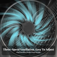 3-Speed Settings Freestanding Desk Fan Adjustable Tilt Tabletop Fan Button Control Household Appliance Wide Base