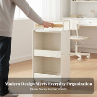 Multi-Tier Storage Trolley Movable with casters Tiered Rolling Shelf for Students