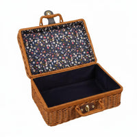 Vintage Design Suitcase With Handle Wicker Gift Box Handmade Look