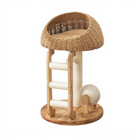 Multi-level compact wood cat tree