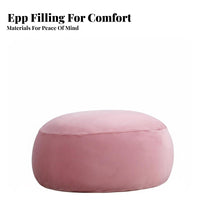Round Pouf Ottoman Soft & Comfortable Soft Seat Chair Lightweight & Portable Versatile Use for Students, Small Areas