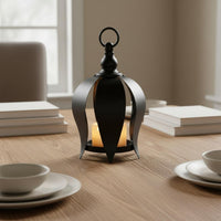 Black Metal Candle Lantern Warm Radiance for Balcony