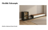 Scratch Resistant Extendable TV Stand and Coffee Table Set Tempered Glass Top LED Lighted TV Cabinet and Table Combo Media Console with LED Light