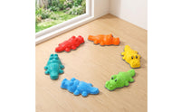 6 Pieces Crocodile Stepping Stone Molded Stepping Stone with Anti-Slip Strips Balance Block Plastic Toy Safe for Children