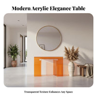 Narrow Console Table Light Luxury design Water Ripple Accent Table Modern Design Slim outline for Entryway, Behind Sofa, Bedroom