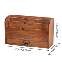 Desk Organizer with Drawer Vintage Mail Organizer with Drawer Space-Saving