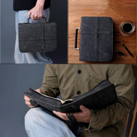 PU Leather Bible Holder Water-Resistant Bible Carrying Case with Handle for Men