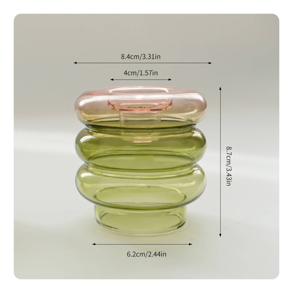 Vase Candle Holder 2-in-1 Design Circular Glass Vase Decorative Centerpiece