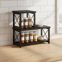 Twotier Desk Shelf uncoveredFrame Rectangular Desktop Stand Space Saving