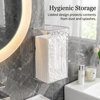 Wall Mounted Hanging Washroom Tissue Box Holders for Students, PET Glacier Pattern Paper Holder for Kitchen