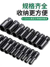 Extended Electric Wrench Socket Set Full Combination Kit with Large, Medium, Small Impact Sockets