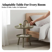 Handle-Top Accent Table Portable Design Accent Table with Storage Space-Saving