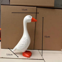 Nordic Style Resin White Goose Figurine Creative Home Decor Office Desk Simulated Animal Ornament