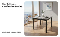 Square Table with Chairs Space Saving Square Pedestal Dining Set Easy to Clean Comfortable Seating for Families, Hosts, Kitchen