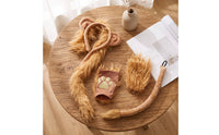 4 Pieces Lion Costume Accessory Set Complete Headband with Ears Fingerless