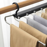 Foldable Trouser Hanger Heavy Duty Folding Pants Hanger Vertical and Horizontal Hanging Wardrobe Organizer for Closet, Laundry Room